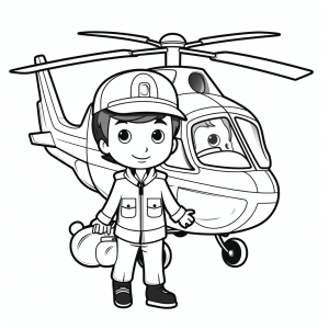 Helicopter pilot - Helicopter pilot coloring adventure