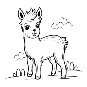 Hippopotamus - Llama coloring page for kids