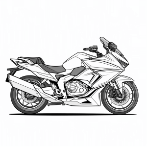 Honda Gold Wing - Coloring picture of a touring motorcycle