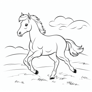 Horse at a gallop - Galloping horse coloring picture