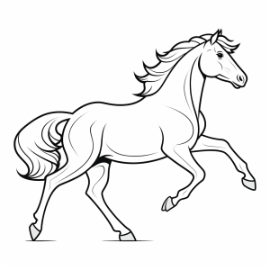 Horse at a gallop - Galloping horse coloring picture