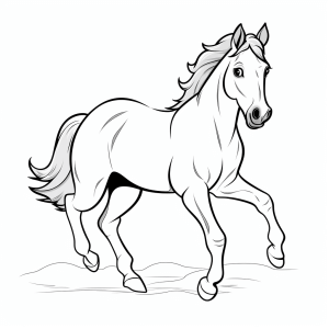 Horse at a gallop - Horse at a gallop - Creative coloring page