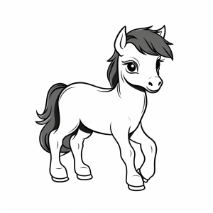 Horse - Coloring picture of a cute foal