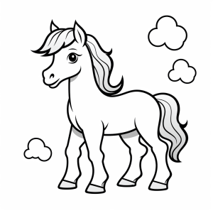 Horse - Coloring picture horse for children