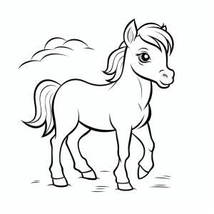 Horse - Happy pony coloring picture