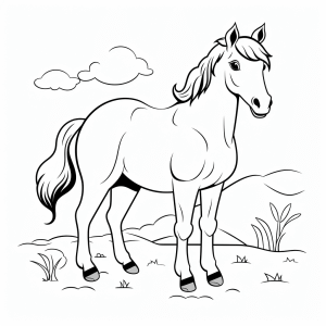 Horse - Horse coloring picture for children