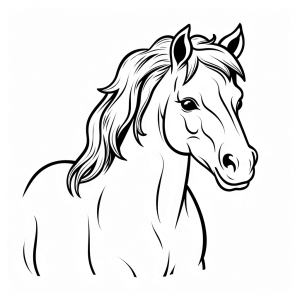 Horse - Picture of a horse portrait to color in