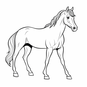 Horse racing - Coloring page Galloping Horse