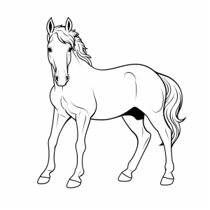 Horse racing - Horse racing coloring picture for kids