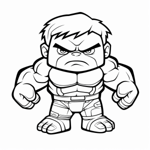 Hulk - Muscular superhero coloring picture