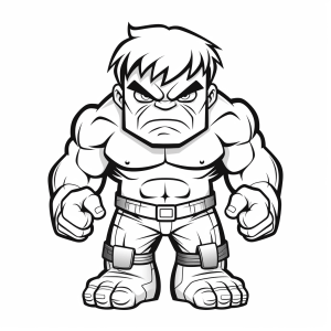 Hulk - Muscular superhero coloring picture