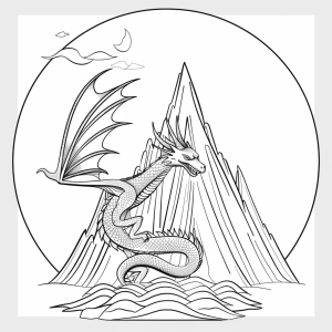 Ice dragon in the Arctic - Ice dragon in the Arctic coloring picture