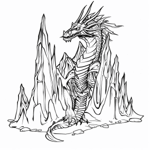 Ice dragon in the Arctic - Arctic ice dragon to color in