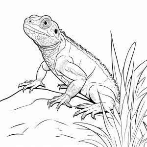 Iguana - Iguana drawing to color in