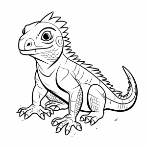 Iguana - Iguana coloring drawing for children