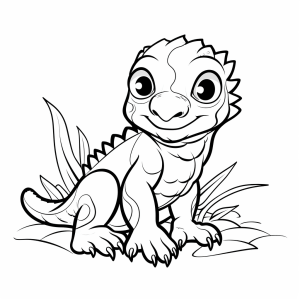 Iguana - Funny iguana coloring picture