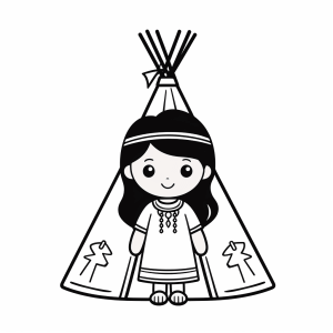 Indian tent - Indian tent coloring page for children