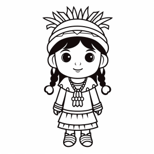 Indian tribe - Discover the Indian child - coloring fun for young adventurers