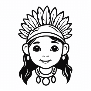 Indian tribe - Indian tribe child portrait to color in