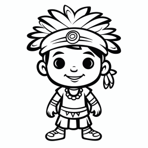 Indian warrior - Warrior Indian adventure coloring picture