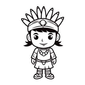 Indian warrior - Indian warrior adventure coloring page