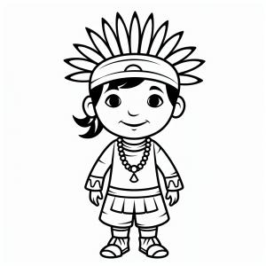 Indian warrior - Colorful Indian warrior to color in