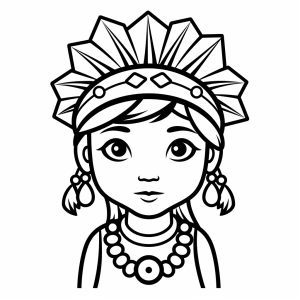 Indian woman - Indian coloring picture