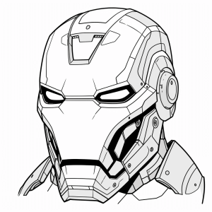 Iron Man - Superhero helmet craft template for children