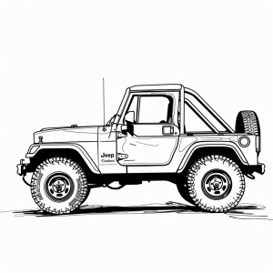 Jeep - Jeep off-road vehicle coloring page for kids