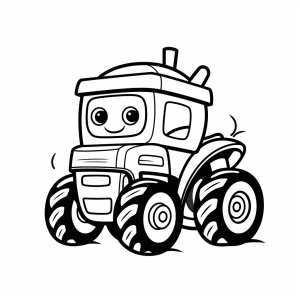 John Deer - Smiling tractor coloring page