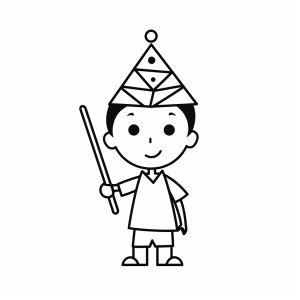 Juggler - Happy juggler - coloring picture for children