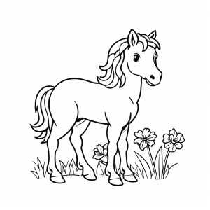 Jumper - Jumping horse coloring picture for creative children