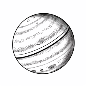 Jupiter - Jupiter coloring page for young space explorers