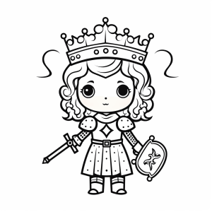 Knight princess - Knight princess to color in