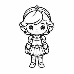 Knight princess - Knight princess coloring page for children