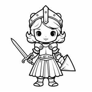 Knight princess - Knight princess adventure coloring page