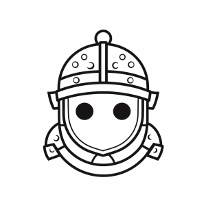 Knight's helmet - Knight's helmet coloring page - fun for little adventurers