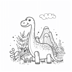 Land of the dinosaurs - Dinosaur land to color in