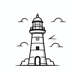 Lighthouse - Lighthouse coloring page for little captains