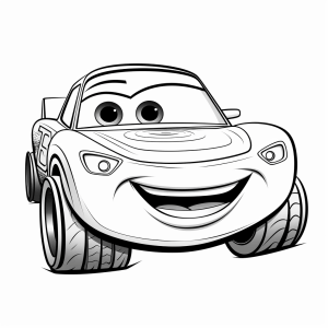 Lightning McQueen - Laughing car coloring picture to print