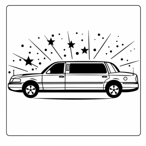 Limousine at a gala - Elegant Gala limousine coloring page