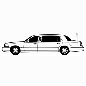 Limousine at a gala - Luxury limousine at Gala coloring page