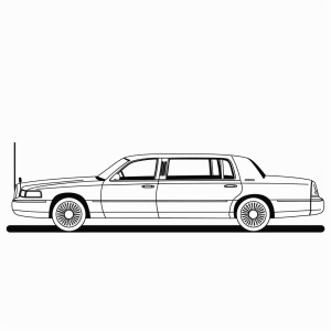 Limousine at a gala - Coloring picture of a luxury limousine at a gala