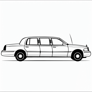 Limousine at a gala - Luxury limousine gala coloring picture