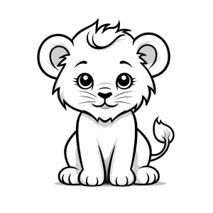 Lion - Lion cub coloring picture for creative children