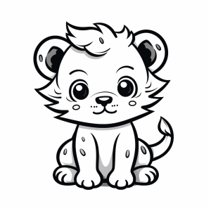 Lion - Lion cub coloring page to print out