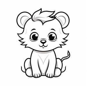 Lion - Cute lion cub - coloring picture