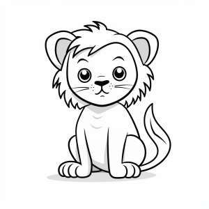 Lion - Lion cub coloring page