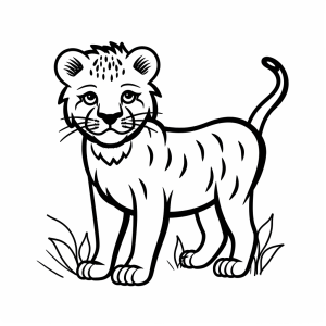 Lion - Lion cub coloring page for kids