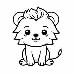 Lion - Cute lion coloring picture